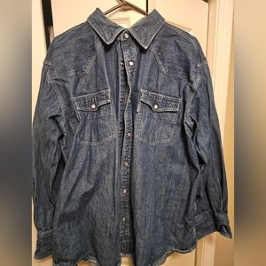 Denim pearl snap shirt
